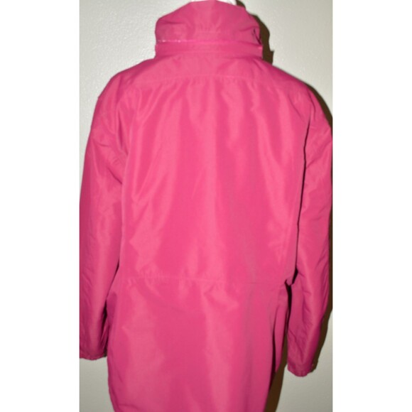 Lands’ End Women’s Hooded Jacket Size XL Raspberry Red Waterproof Wind Coat - Picture 5 of 7
